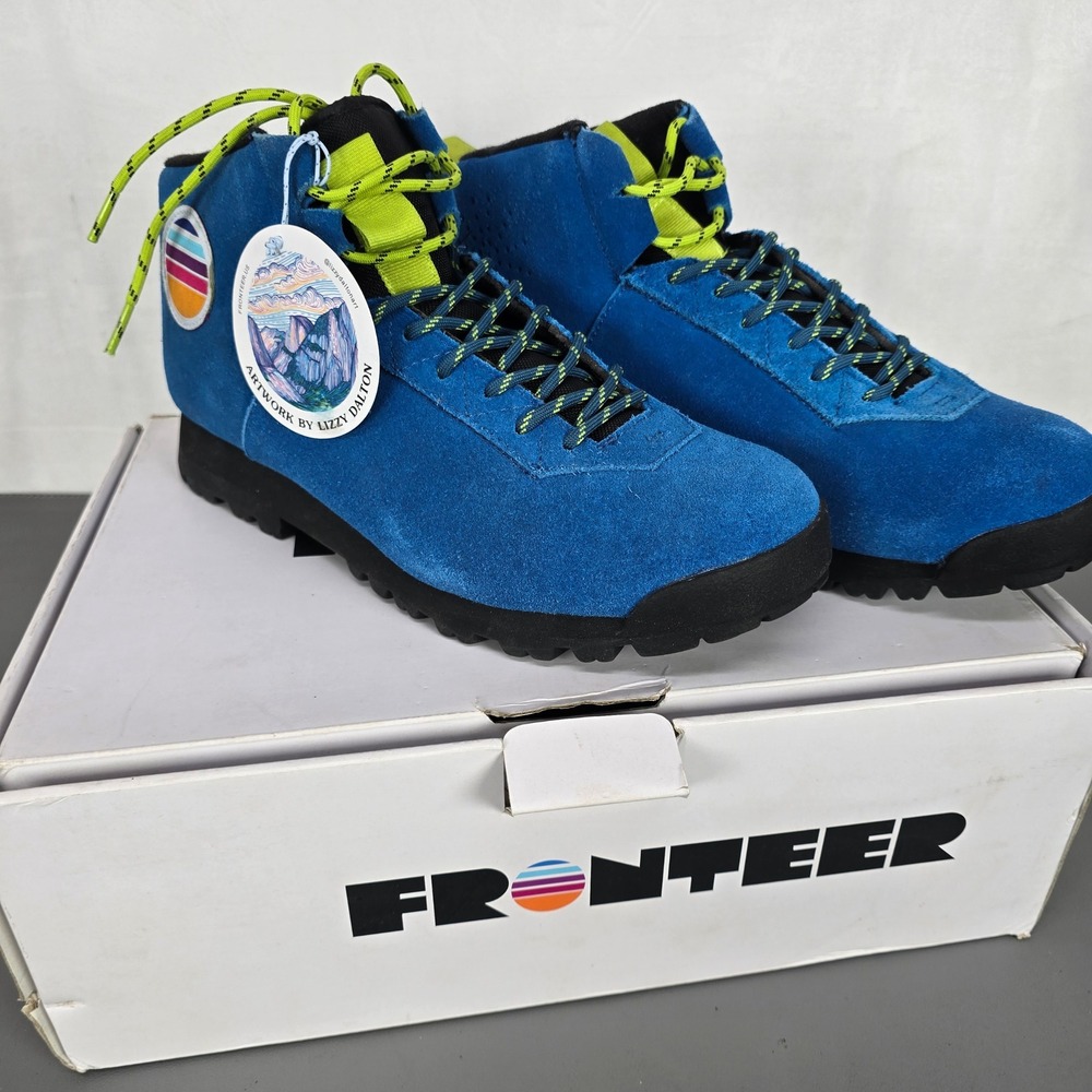 Fronteer Geotrek Hiker Blue Oak Suede Hiking Boots Size 9.5 Lizzy Dalton Art